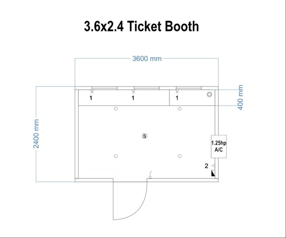 3.6x2.4 ticket booth